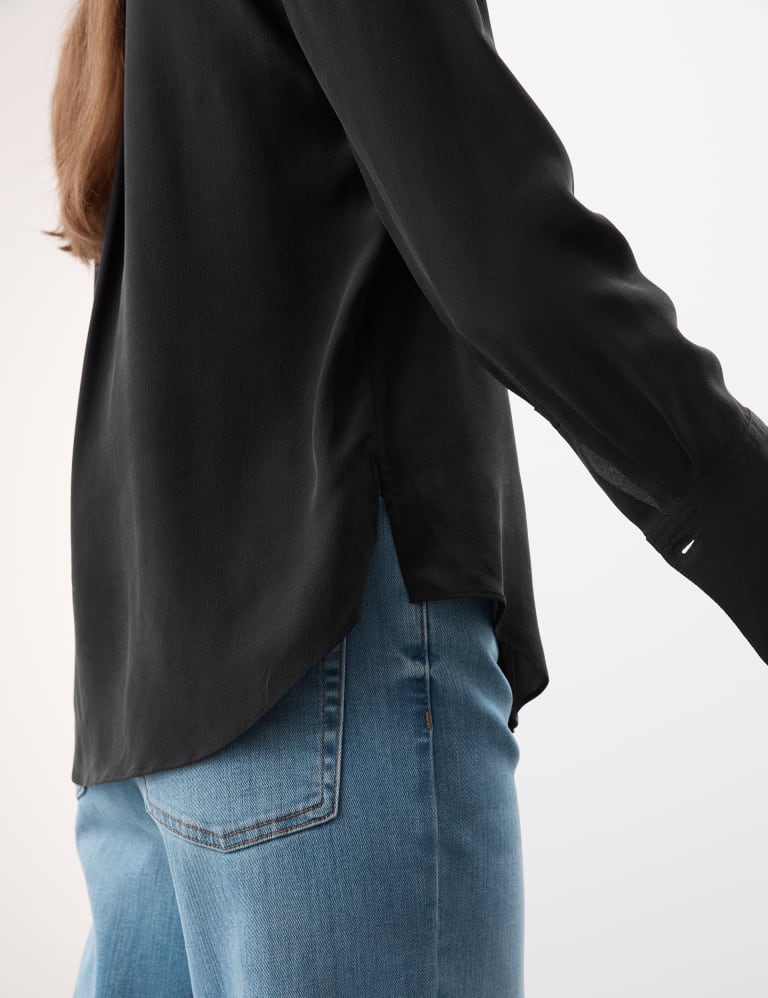 Long sleeve silk tee hot sale shirts