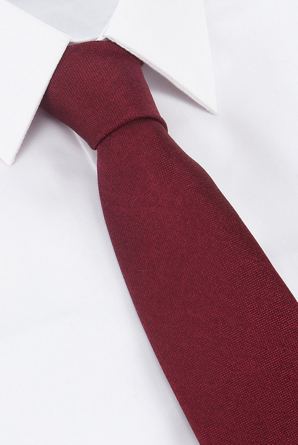 Pure Silk Plain Tie Image 1 of 1