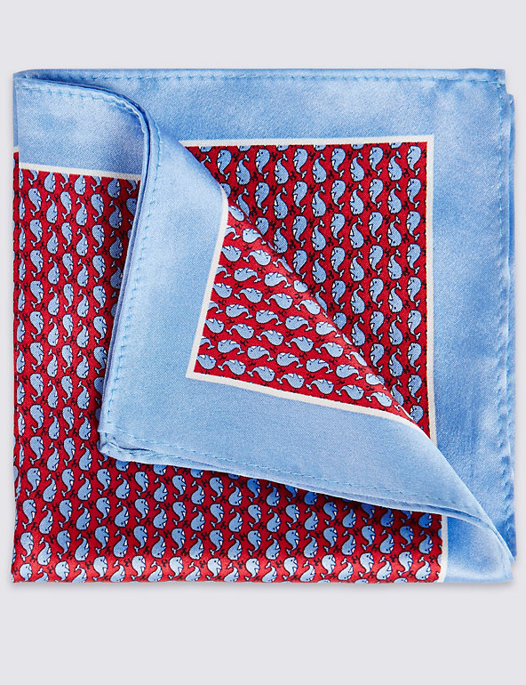 Pure Silk Printed Pocket Square Image 1 of 2
