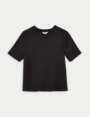 Pure Silk Relaxed Short Sleeve Top Image 1 of 2