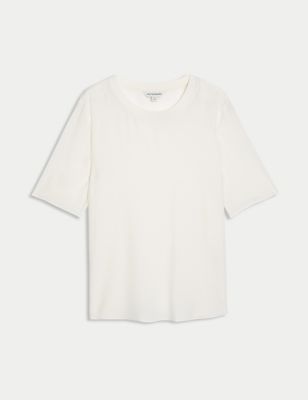 Pure Silk Relaxed Short Sleeve Top | Autograph | M&S