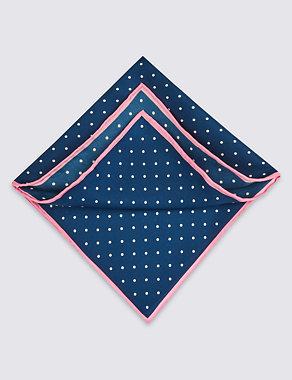 Pure Silk Spotted Pocket Square Image 2 of 3