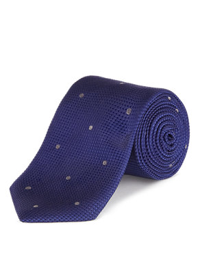 Pure Silk Spotted Textured Tie Image 2 of 4