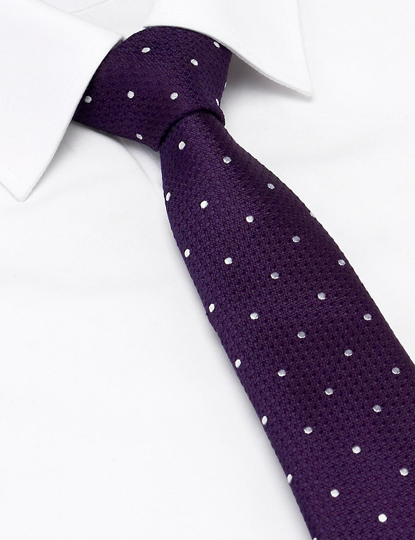 Pure Silk Spotted Tie Image 1 of 1