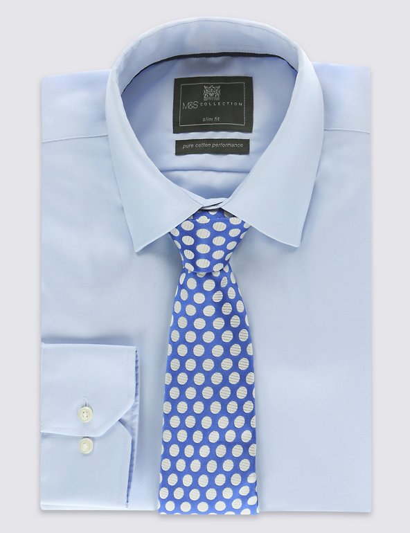 Pure Silk Spotted Tie Image 1 of 2