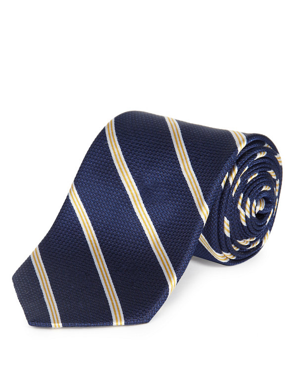 Pure Silk Striped Textured Tie Image 1 of 1