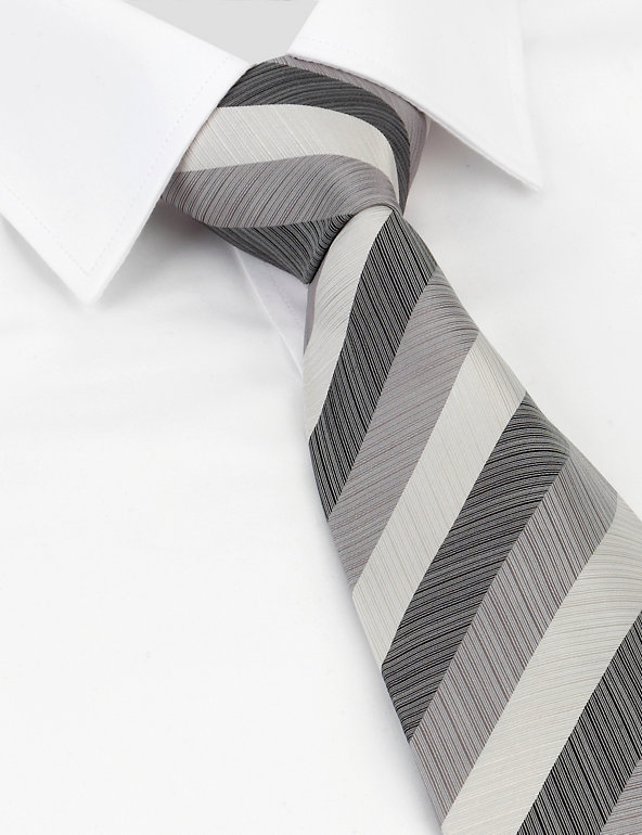 Pure Silk Striped Tie Image 1 of 1