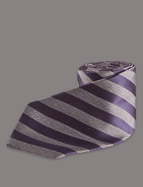 Pure Silk Striped Tie Image 2 of 3