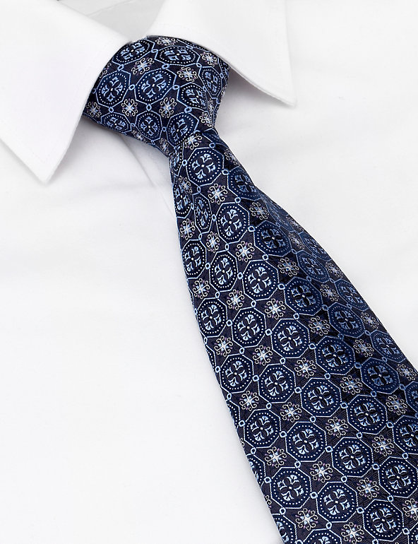 Pure Silk Textured Floral Tie Image 1 of 1