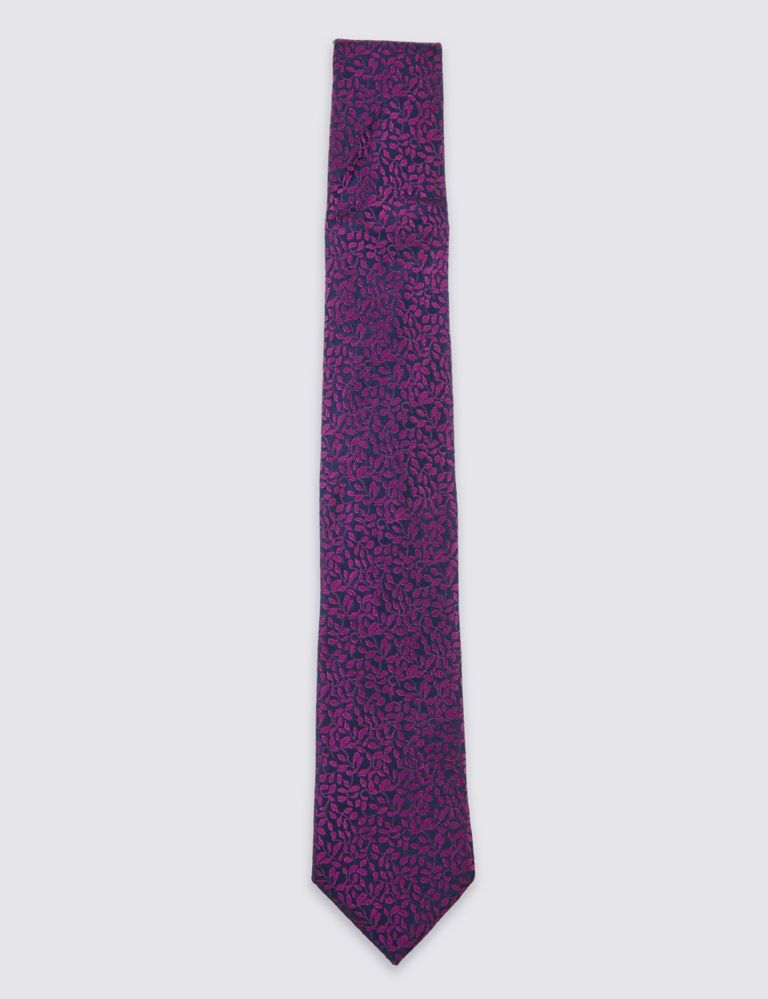 Pure Silk Textured Floral Tie 2 of 3