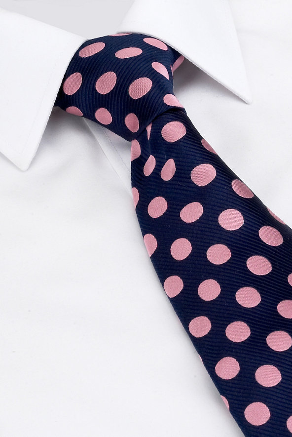 Pure Silk Textured Spotted Tie Image 1 of 1