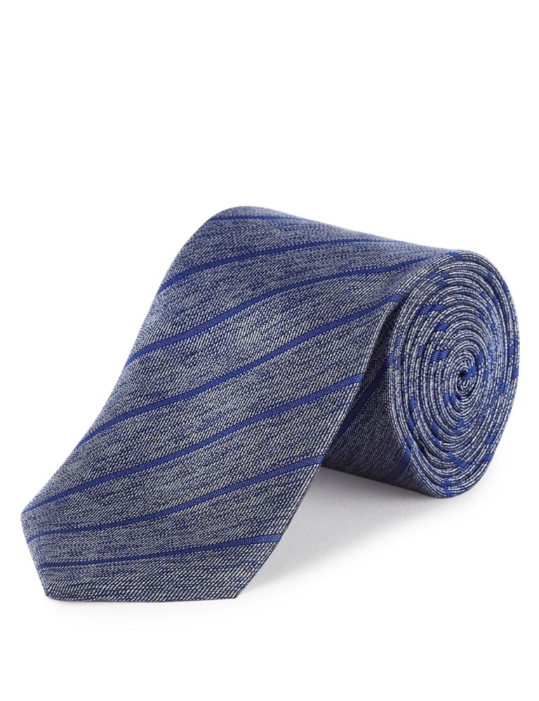 Pure Silk Textured Striped Tie 2 of 2