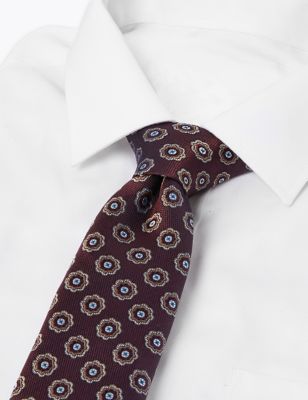 Pure Silk Woven Floral Tie Image 2 of 3