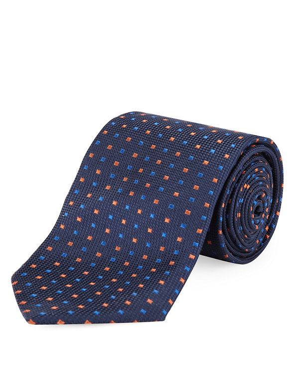 Pure Silk Woven Tie with Stain Resistance Image 1 of 1