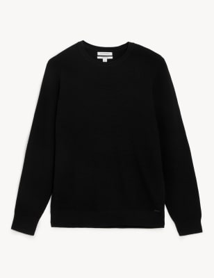 Pure Supima® Cotton Crew Neck Jumper Image 2 of 5