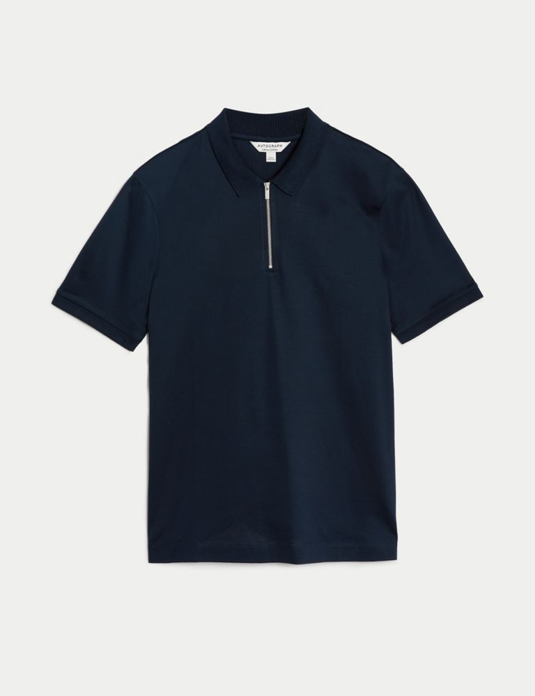 Pure Supima® Cotton Half Zip Polo Shirt 3 of 6