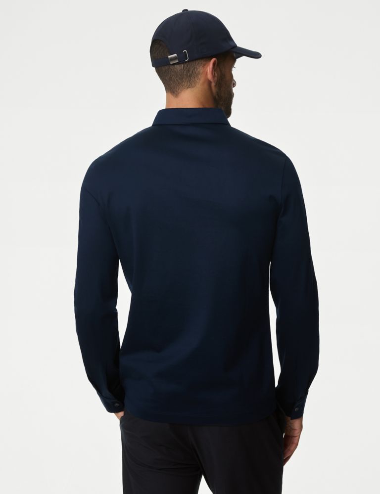 Pure Supima® Cotton Long Sleeve Polo Shirt 6 of 7