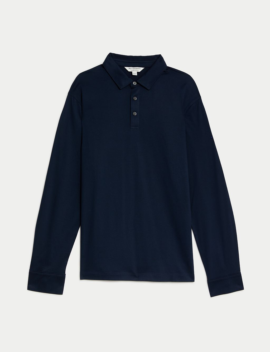 Pure Supima® Cotton Long Sleeve Polo Shirt 1 of 7