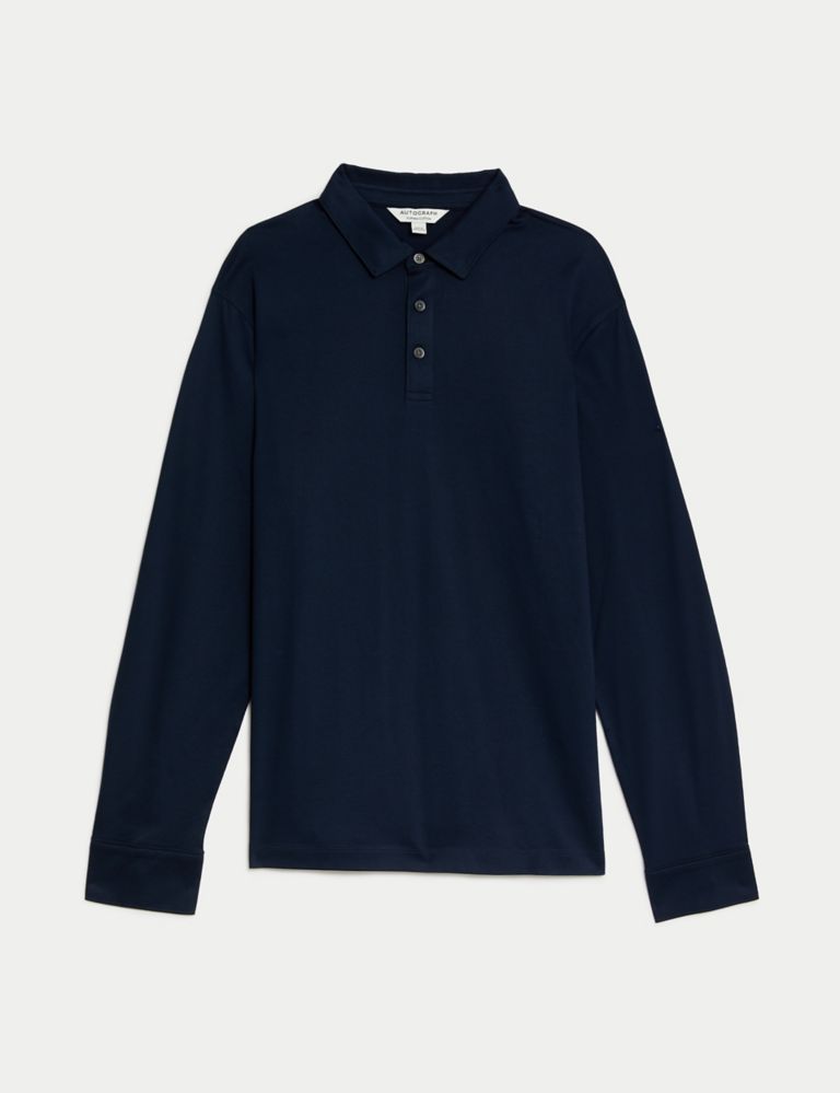 Pure Supima® Cotton Long Sleeve Polo Shirt 3 of 7