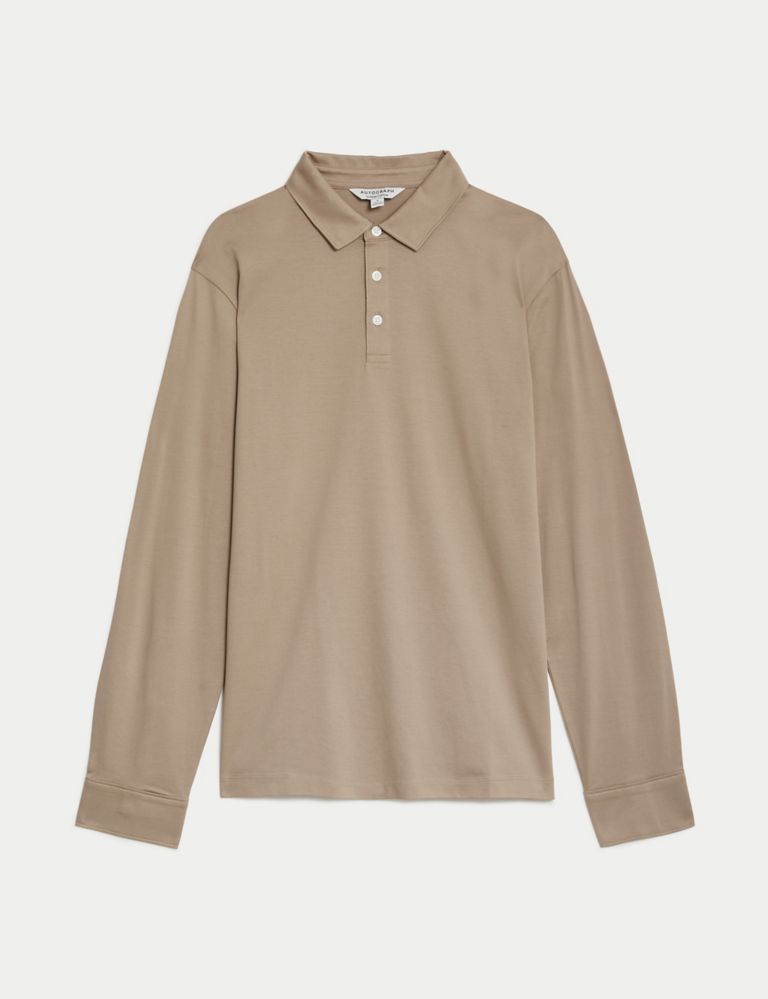 Pure Supima® Cotton Long Sleeve Polo Shirt 2 of 6