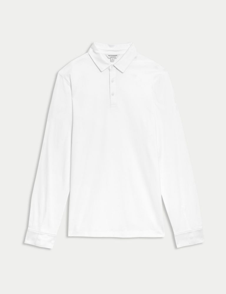 Pure Supima® Cotton Long Sleeve Polo Shirt 2 of 6