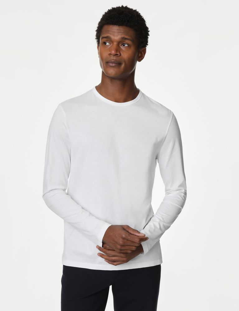 Pure Supima® Cotton Long Sleeve T-Shirt 3 of 5
