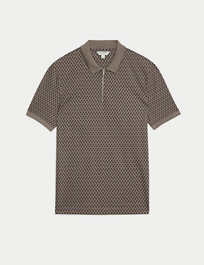 Pure Supima® Cotton Printed Polo Shirt Image 2 of 5