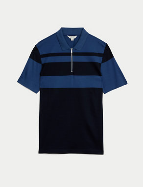 Pure Supima® Cotton Striped Polo Shirt Image 2 of 6