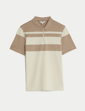 Pure Supima® Cotton Striped Polo Shirt Image 2 of 5