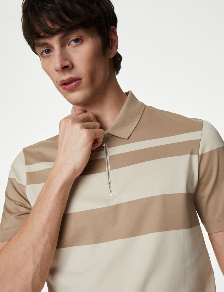 Pure Supima® Cotton Striped Polo Shirt 3 of 5