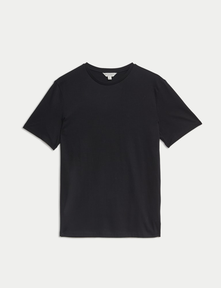 100% SILK T-SHIRT - Black