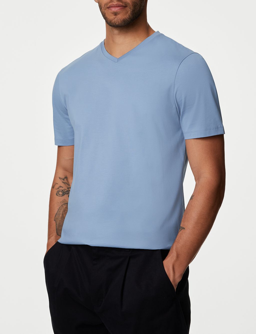 Pure Supima® Cotton V-Neck T-Shirt 4 of 5