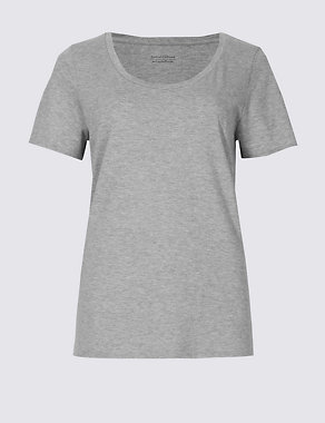Pure Supima Cotton Scoop Neck T-Shirt Image 2 of 3