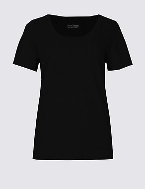 Pure Supima Cotton Scoop Neck T-Shirt Image 2 of 4