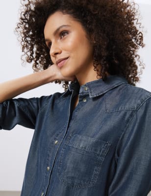 Womens tencel denim store shirt