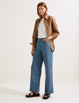 Lyocell™ Blend Wide Palazzo Leg Jeans, M&S Collection