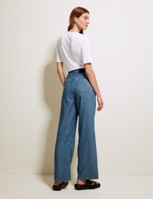 Pure Tencel™ High Waisted Wide Leg Jeans, Autograph