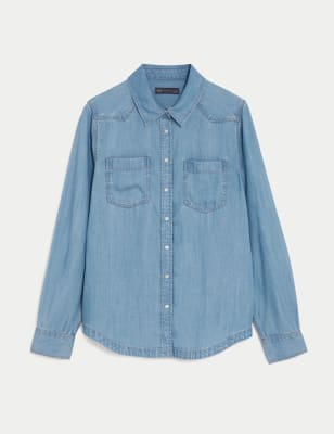 Pure Tencel™ Tea Dyed Collared Shirt Image 2 of 5