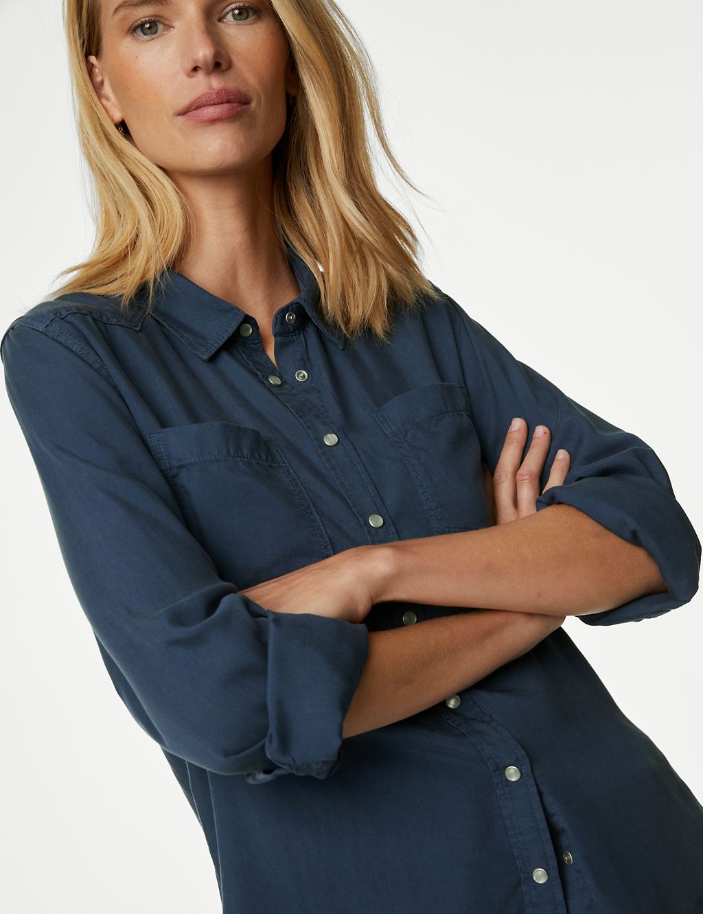 Pure Tencel™ Tea Dyed Collared Shirt 3 of 6