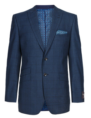 Pure Wool 2 Button Check Jacket Image 2 of 8