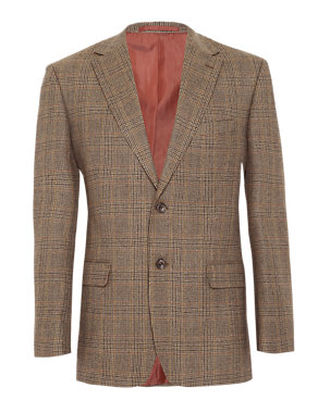 Pure Wool 2 Button Checked Jacket Image 2 of 7