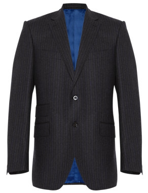 Pure Wool 2 Button Striped Jacket Image 2 of 6