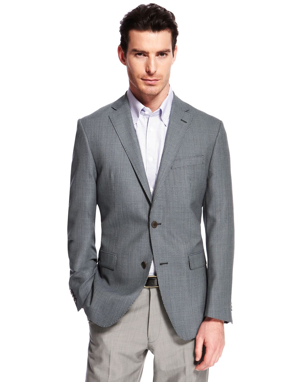 Pure Wool 2 Button Textured Jacket 3 of 6