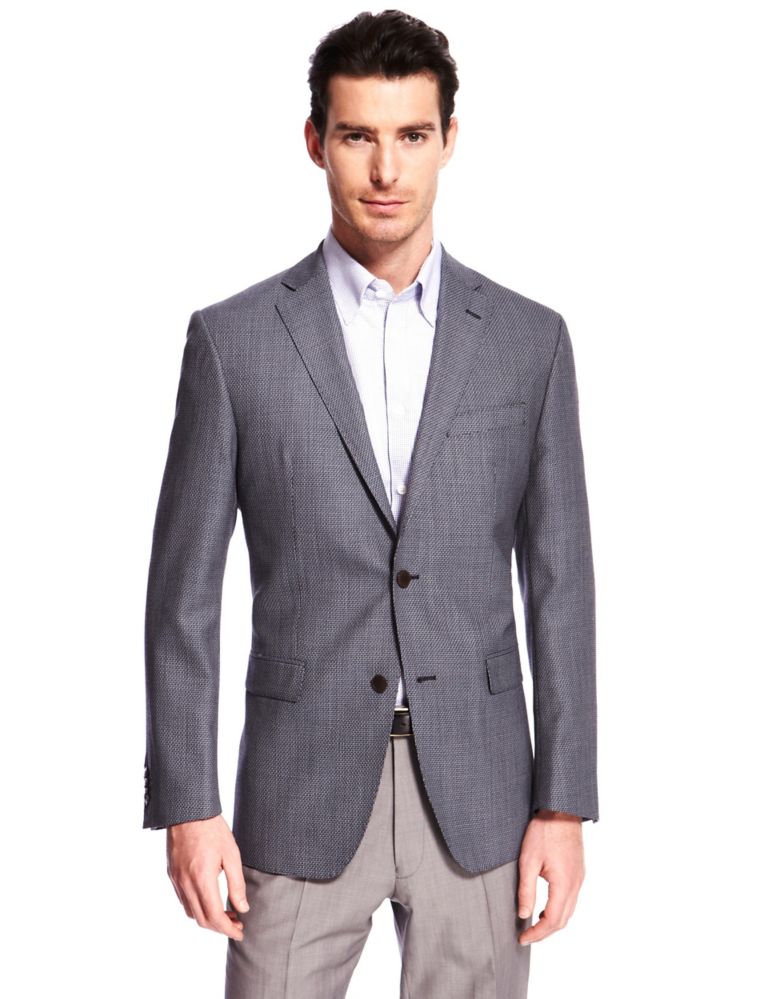 Pure Wool 2 Button Textured Jacket 3 of 6