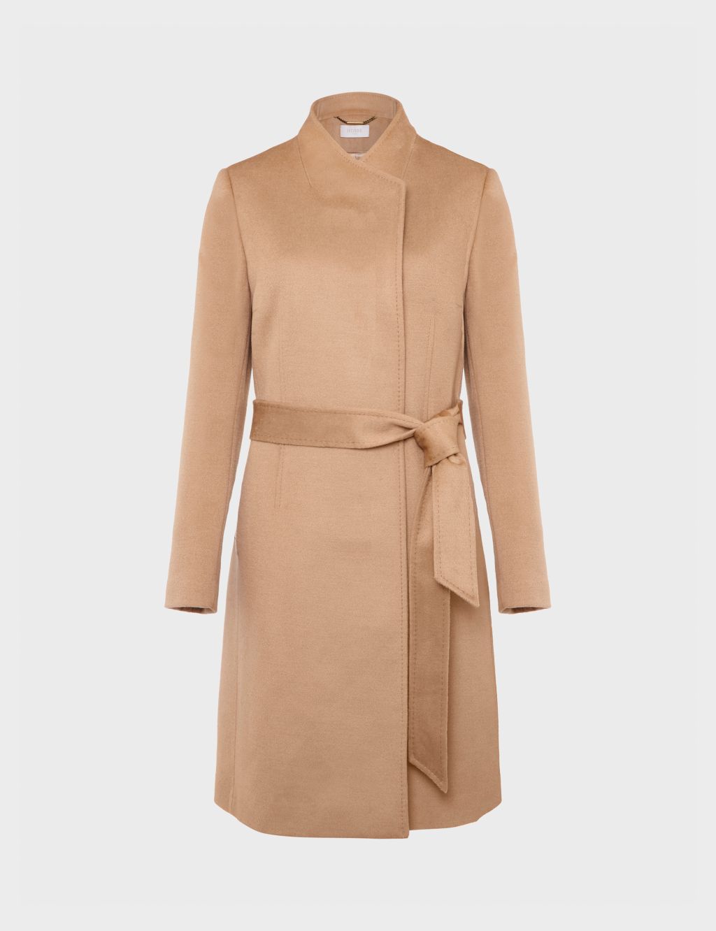 Pure Wool Belted High Neck Tailored Coat 1 of 6