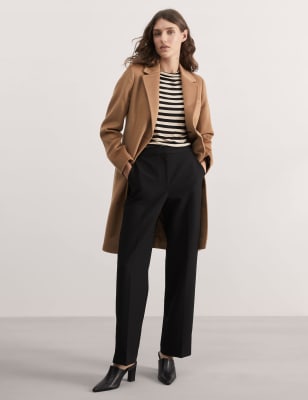 Camel hot sale boyfriend coat