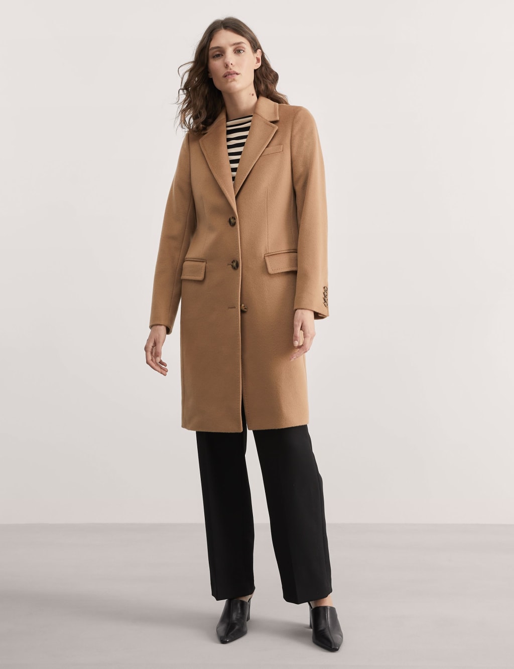 Jaeger boyfriend top coat navy