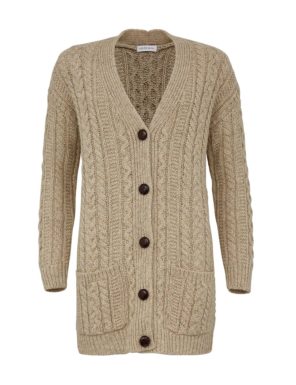 Pure Wool Cable Knit Relaxed Cardigan | Celtic & Co. | M&S