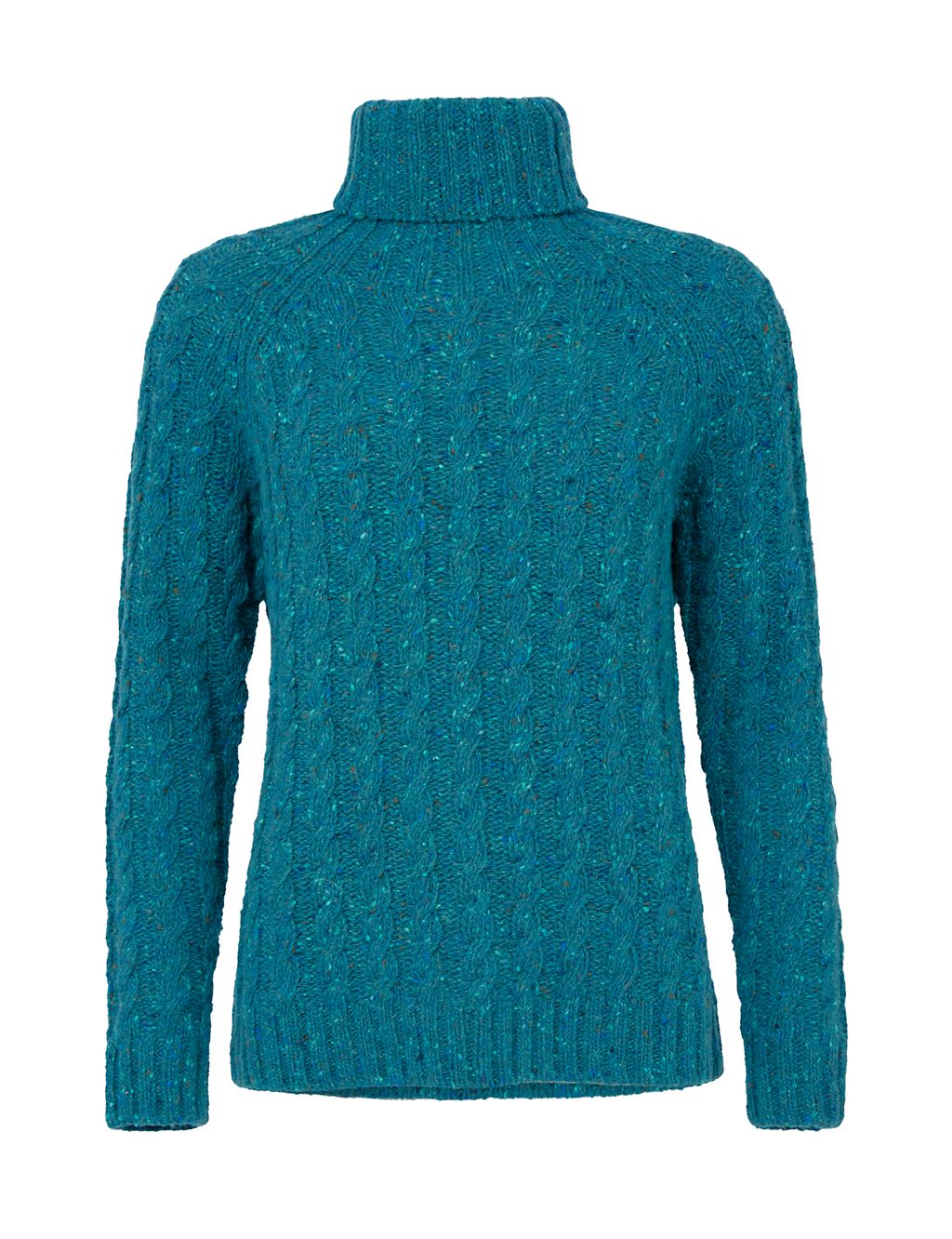 Pure Wool Cable Knit Roll Neck Jumper 1 of 4