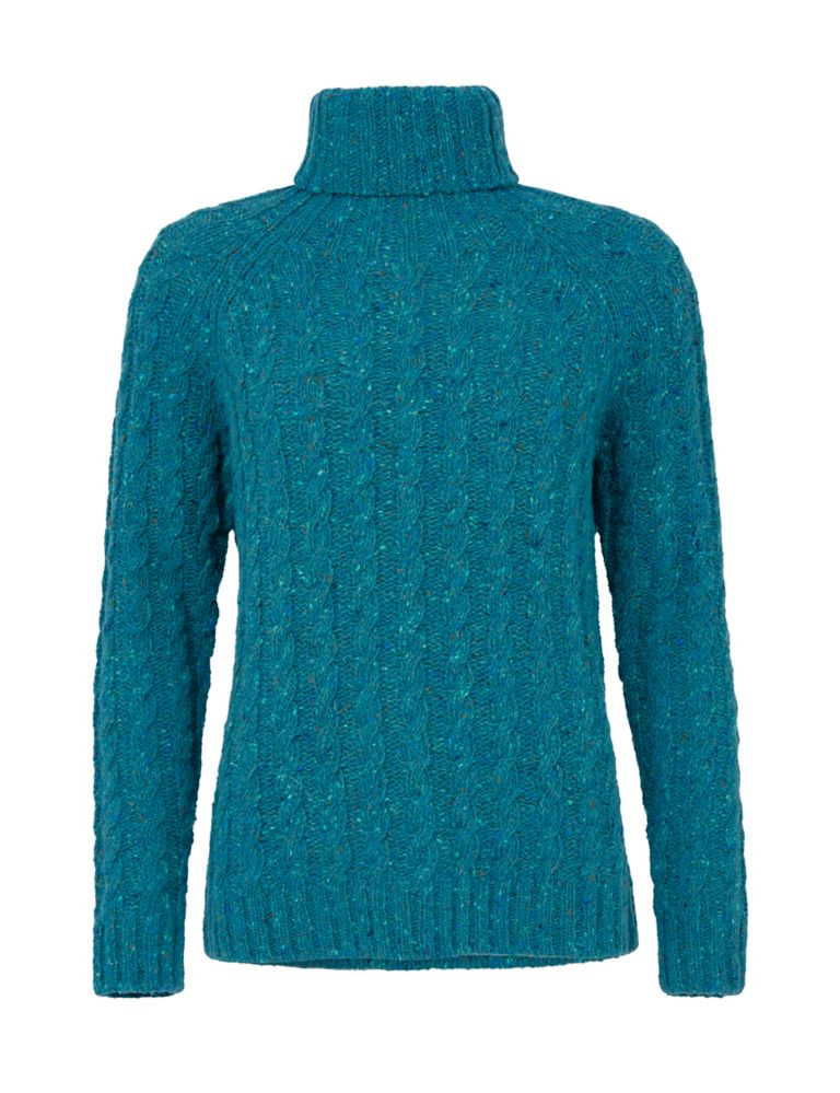 Pure Wool Cable Knit Roll Neck Jumper 2 of 4